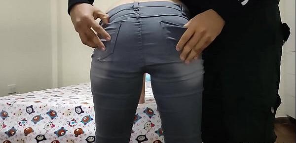  I help my cousin to take off her pants because it is too tight - my hot cousin gets fucked after I help with her pants